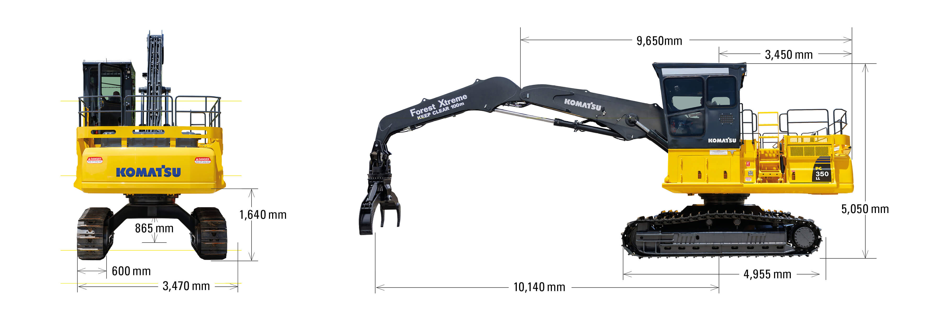 komatsu-pc350ll-dimensions